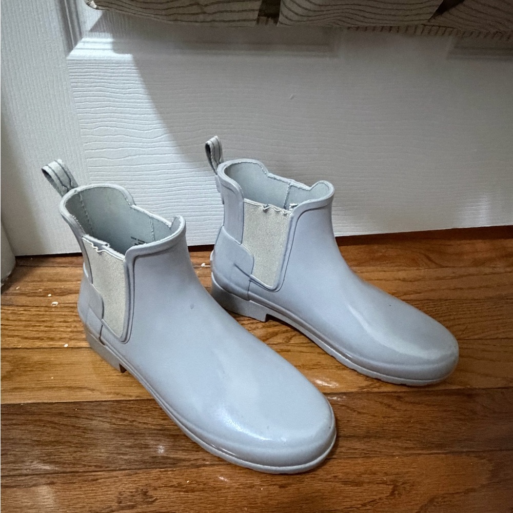 Hunter Gray Ankle Rain Boots